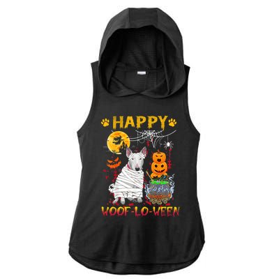 Bull Terrier Mummy Happy Woofgreat Giftlogreat Giftween Halloween Pumpkin Gift Ladies PosiCharge Tri-Blend Wicking Draft Hoodie Tank