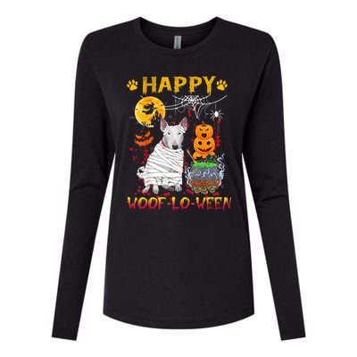 Bull Terrier Mummy Happy Woofgreat Giftlogreat Giftween Halloween Pumpkin Gift Womens Cotton Relaxed Long Sleeve T-Shirt