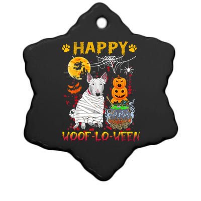 Bull Terrier Mummy Happy Woofgreat Giftlogreat Giftween Halloween Pumpkin Gift Ceramic Star Ornament