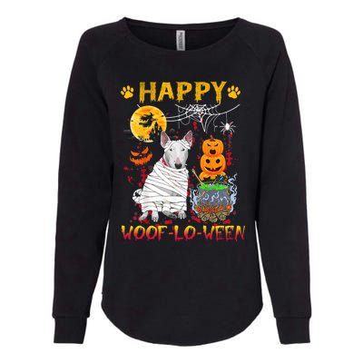 Bull Terrier Mummy Happy Woofgreat Giftlogreat Giftween Halloween Pumpkin Gift Womens California Wash Sweatshirt