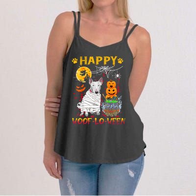 Bull Terrier Mummy Happy Woofgreat Giftlogreat Giftween Halloween Pumpkin Gift Women's Strappy Tank