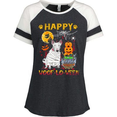 Bull Terrier Mummy Happy Woofgreat Giftlogreat Giftween Halloween Pumpkin Gift Enza Ladies Jersey Colorblock Tee