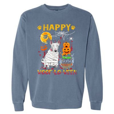 Bull Terrier Mummy Happy Woofgreat Giftlogreat Giftween Halloween Pumpkin Gift Garment-Dyed Sweatshirt