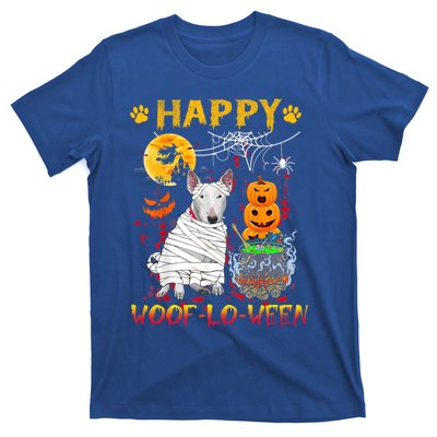 Bull Terrier Mummy Happy Woofgreat Giftlogreat Giftween Halloween Pumpkin Gift T-Shirt