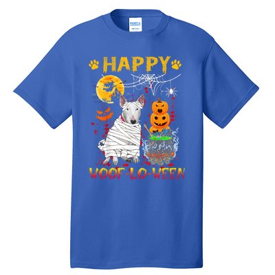 Bull Terrier Mummy Happy Woofgreat Giftlogreat Giftween Halloween Pumpkin Gift Tall T-Shirt