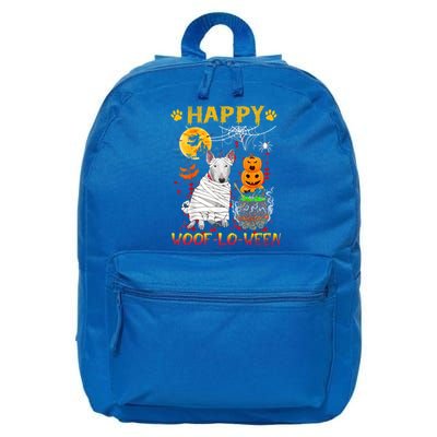 Bull Terrier Mummy Happy Woofgreat Giftlogreat Giftween Halloween Pumpkin Gift 16 in Basic Backpack