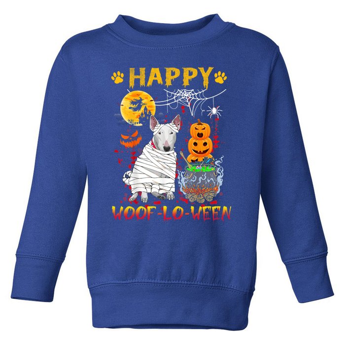 Bull Terrier Mummy Happy Woofgreat Giftlogreat Giftween Halloween Pumpkin Gift Toddler Sweatshirt