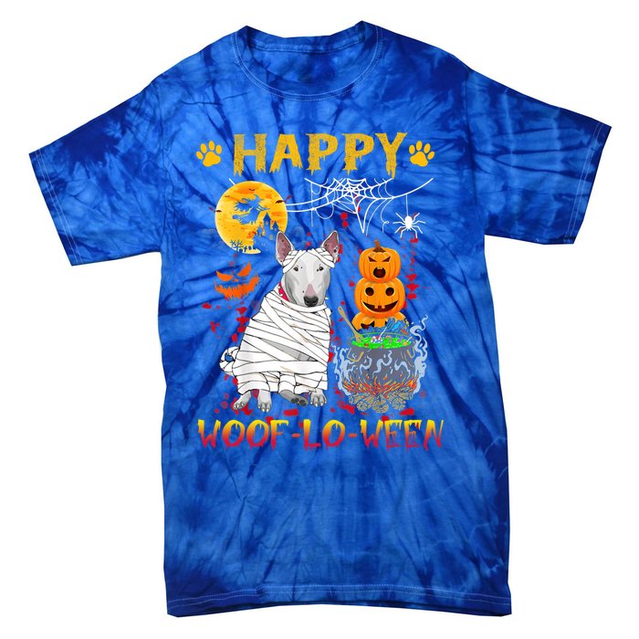 Bull Terrier Mummy Happy Woofgreat Giftlogreat Giftween Halloween Pumpkin Gift Tie-Dye T-Shirt