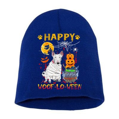 Bull Terrier Mummy Happy Woofgreat Giftlogreat Giftween Halloween Pumpkin Gift Short Acrylic Beanie