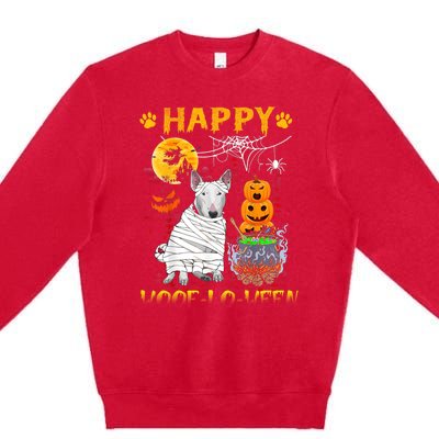 Bull Terrier Mummy Happy Woofgreat Giftlogreat Giftween Halloween Pumpkin Gift Premium Crewneck Sweatshirt