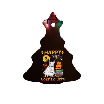 Bull Terrier Mummy Happy Woofgreat Giftlogreat Giftween Halloween Pumpkin Gift Ceramic Tree Ornament