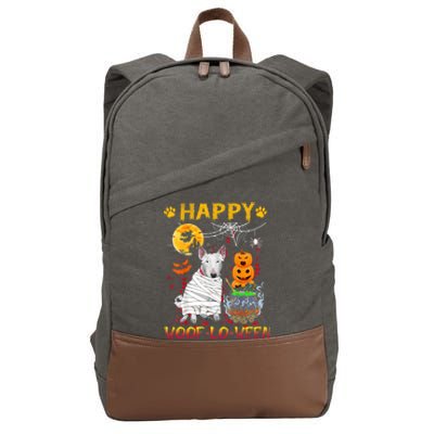 Bull Terrier Mummy Happy Woofgreat Giftlogreat Giftween Halloween Pumpkin Gift Cotton Canvas Backpack