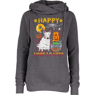 Bull Terrier Mummy Happy Woofgreat Giftlogreat Giftween Halloween Pumpkin Gift Womens Funnel Neck Pullover Hood