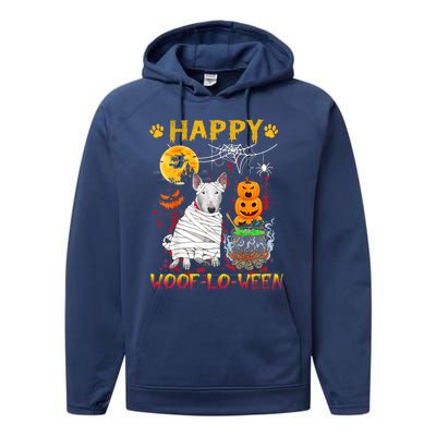 Bull Terrier Mummy Happy Woofgreat Giftlogreat Giftween Halloween Pumpkin Gift Performance Fleece Hoodie