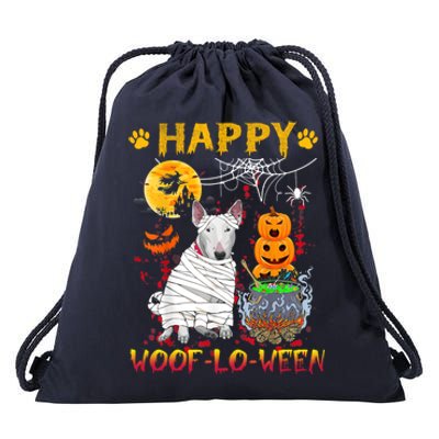 Bull Terrier Mummy Happy Woofgreat Giftlogreat Giftween Halloween Pumpkin Gift Drawstring Bag