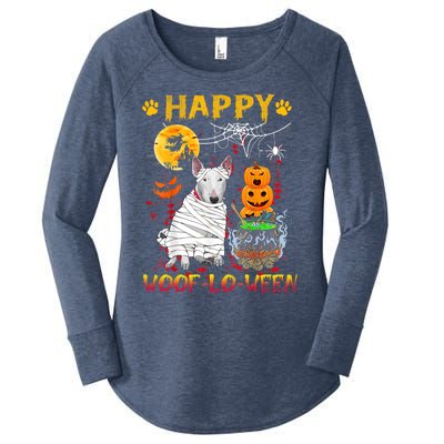 Bull Terrier Mummy Happy Woofgreat Giftlogreat Giftween Halloween Pumpkin Gift Women's Perfect Tri Tunic Long Sleeve Shirt