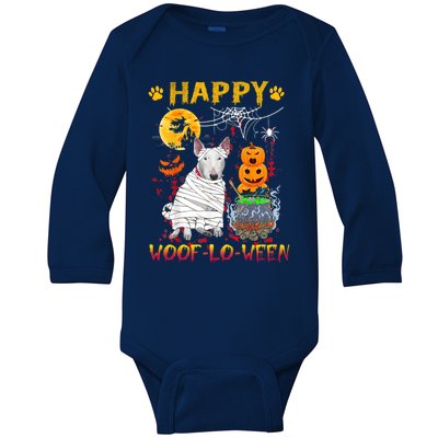 Bull Terrier Mummy Happy Woofgreat Giftlogreat Giftween Halloween Pumpkin Gift Baby Long Sleeve Bodysuit