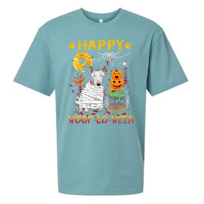 Bull Terrier Mummy Happy Woofgreat Giftlogreat Giftween Halloween Pumpkin Gift Sueded Cloud Jersey T-Shirt