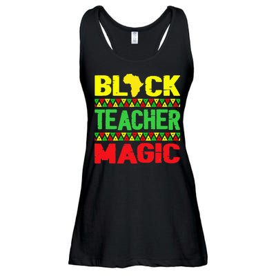 Black Teacher Magic Melanin Pride Juneteenth History Month Ladies Essential Flowy Tank