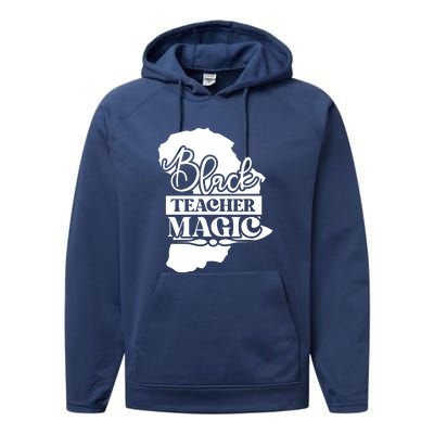 Black Teacher Magic Teacher Black History Month Performance Fleece Hoodie