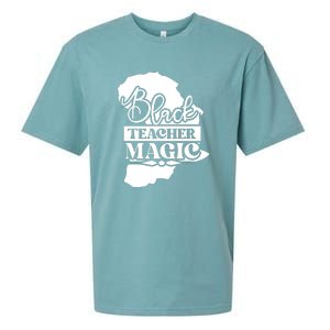 Black Teacher Magic Teacher Black History Month Sueded Cloud Jersey T-Shirt