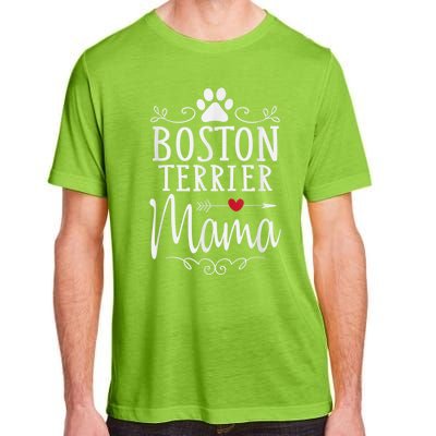 Boston Terrier Mama Funny Boston Terrier Lover Adult ChromaSoft Performance T-Shirt