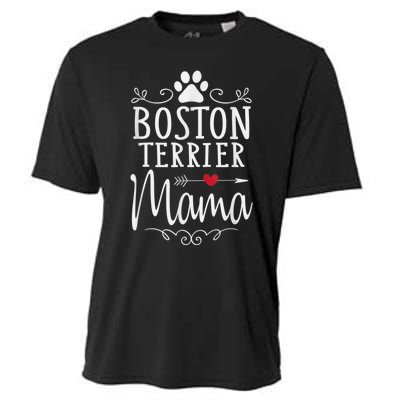 Boston Terrier Mama Funny Boston Terrier Lover Cooling Performance Crew T-Shirt