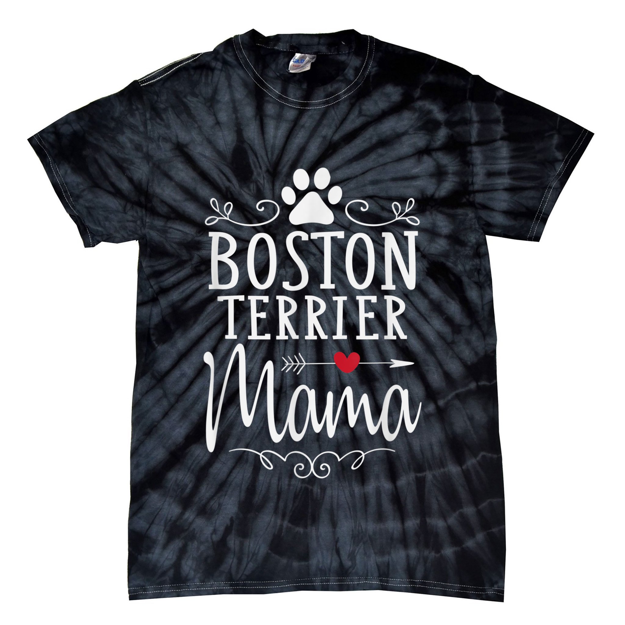 Boston Terrier Mama Funny Boston Terrier Lover Tie-Dye T-Shirt