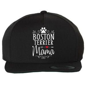 Boston Terrier Mama Funny Boston Terrier Lover Wool Snapback Cap