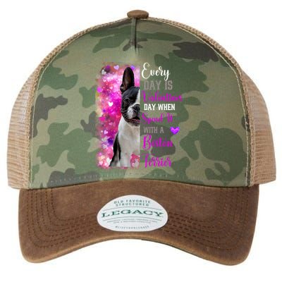 Boston Terrier Mom Funny Valentines Day Dog Lovers Hearts Cute Gift Legacy Tie Dye Trucker Hat