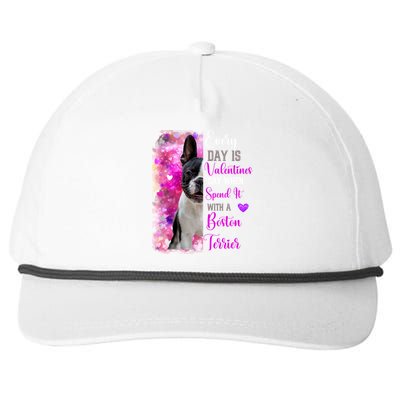 Boston Terrier Mom Funny Valentines Day Dog Lovers Hearts Cute Gift Snapback Five-Panel Rope Hat