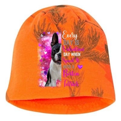 Boston Terrier Mom Funny Valentines Day Dog Lovers Hearts Cute Gift Kati - Camo Knit Beanie