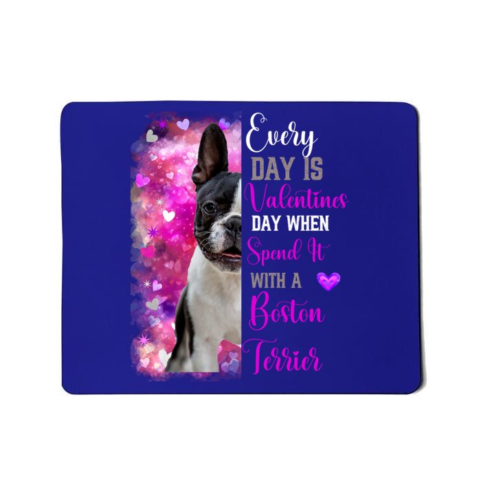 Boston Terrier Mom Funny Valentines Day Dog Lovers Hearts Cute Gift Mousepad