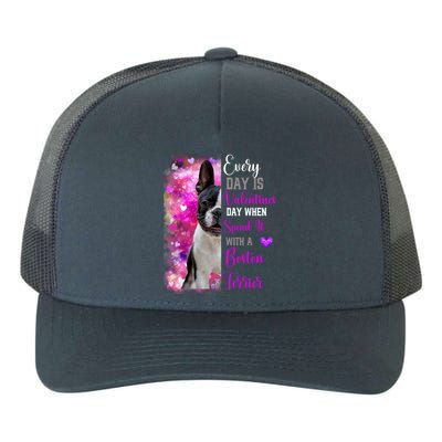 Boston Terrier Mom Funny Valentines Day Dog Lovers Hearts Cute Gift Yupoong Adult 5-Panel Trucker Hat