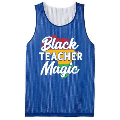 Black Teacher Magic Funny African American School Teacher Meaningful Gift Mesh Reversible Basketball Jersey Tank