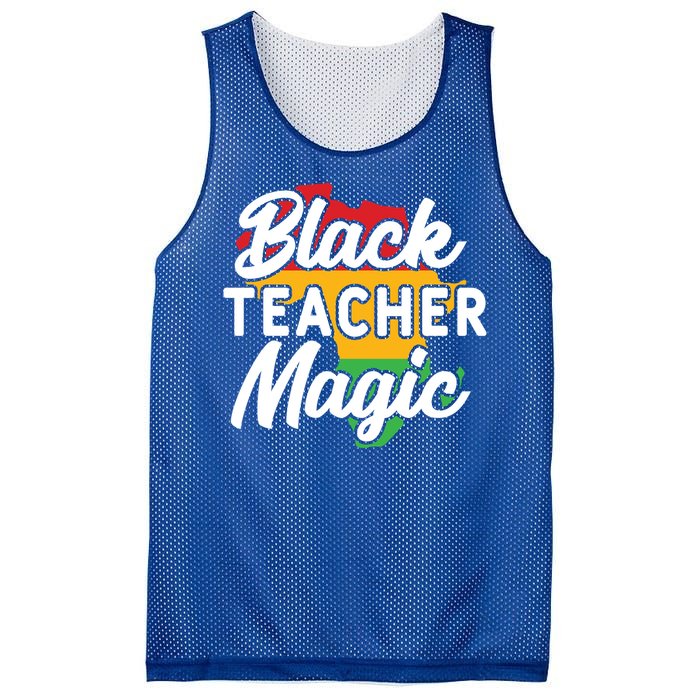 Black Teacher Magic Funny African American School Teacher Meaningful Gift Mesh Reversible Basketball Jersey Tank