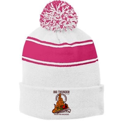 Big Thunder Mountain Railroad The Wildest Train Ride West Stripe Pom Pom Beanie