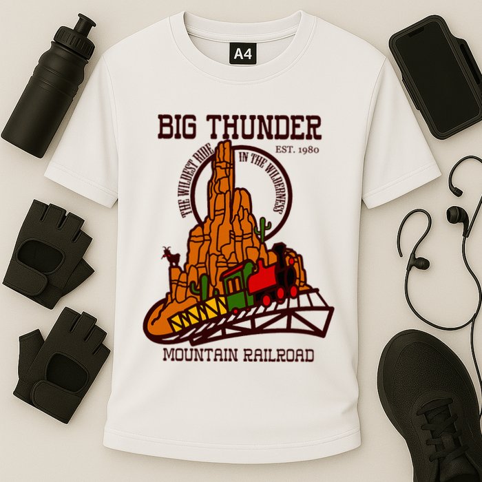 Big Thunder Mountain Railroad The Wildest Train Ride West Performance Shirt