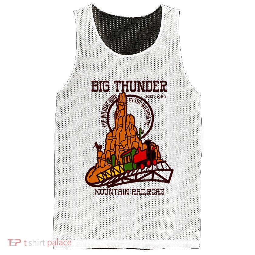 Big Thunder Mountain Railroad The Wildest Train Ride West Mesh Reversible Basketball Jersey Tank