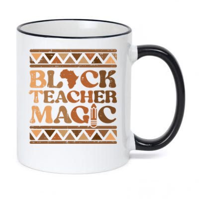 Black Teacher Magic Black History Month African Pride Women 11oz Black Color Changing Mug