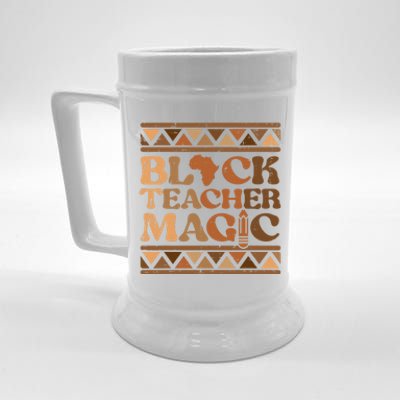 Black Teacher Magic Black History Month African Pride Women Beer Stein