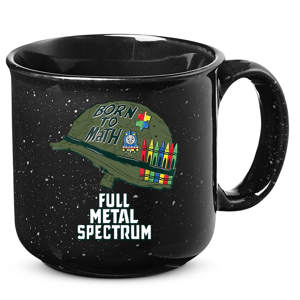 Born To Math Full Metal Spectrum Autism Awareness 15oz Campfire Ceramic Mug