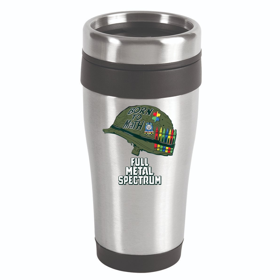 Born To Math Full Metal Spectrum Autism Awareness 16oz Travel Tumbler