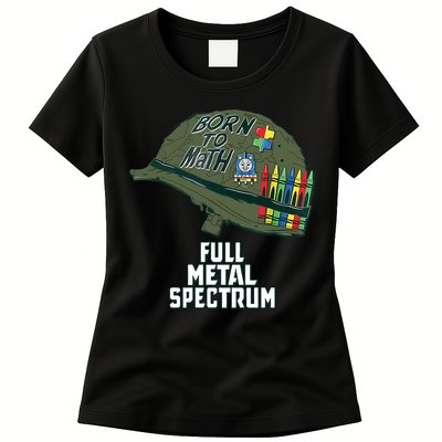 Born To Math Full Metal Spectrum Autism Awareness Womens T-Shirt
