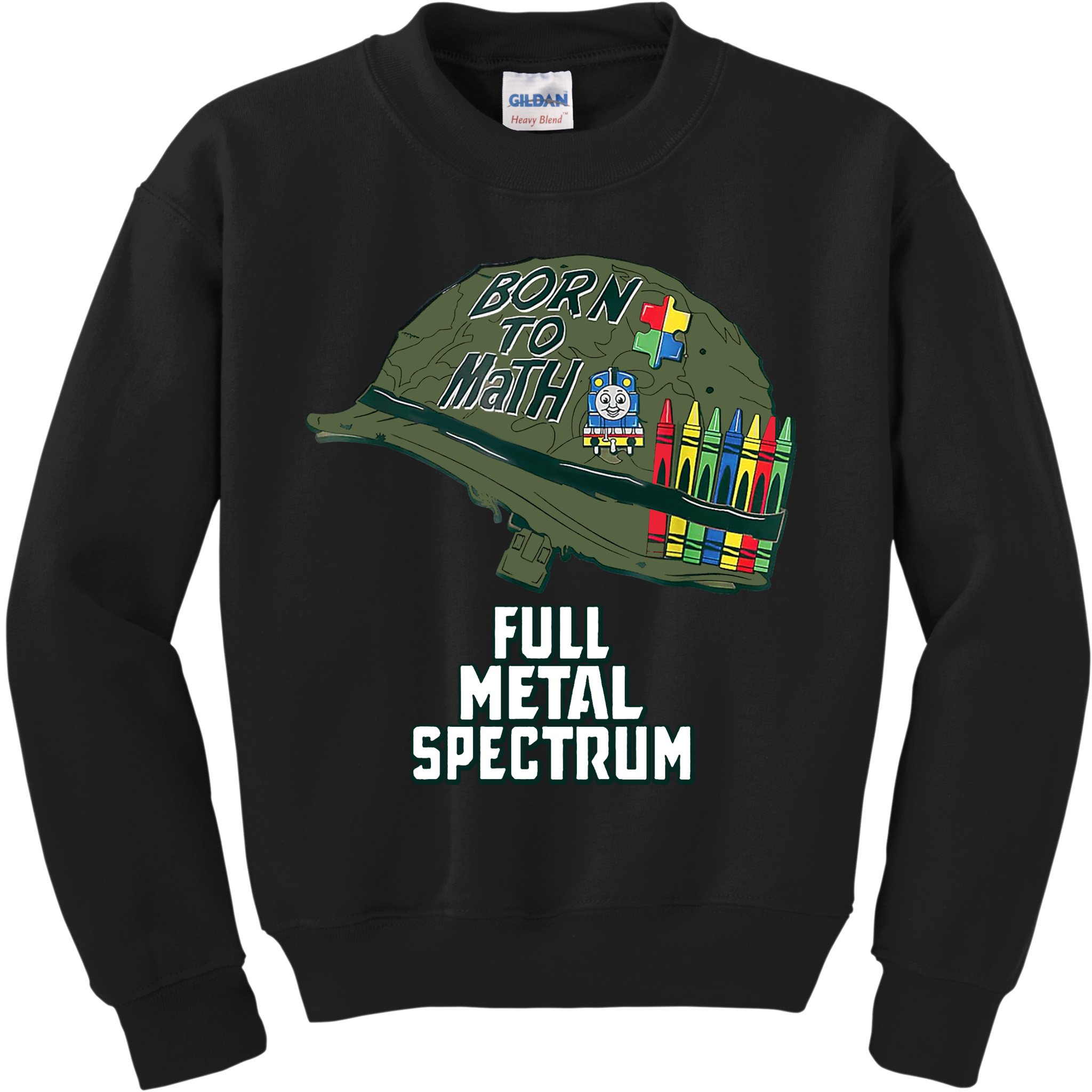 Born To Math Full Metal Spectrum Autism Awareness Kids Sweatshirt