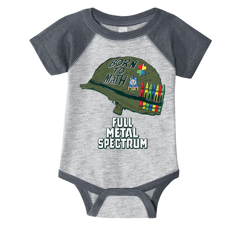 Born To Math Full Metal Spectrum Autism Awareness Infant Baby Jersey Bodysuit