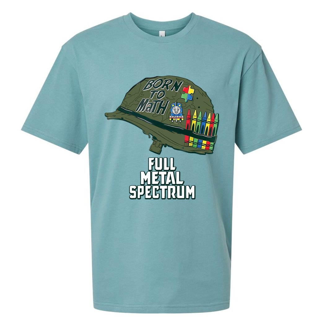 Born To Math Full Metal Spectrum Autism Awareness Sueded Cloud Jersey T-Shirt