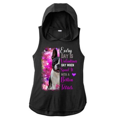 Boston Terrier Mom Funny Valentines Day Dog Lovers Hearts Gift Ladies PosiCharge Tri-Blend Wicking Draft Hoodie Tank