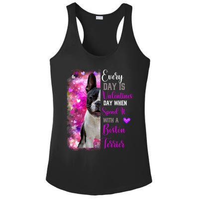 Boston Terrier Mom Funny Valentines Day Dog Lovers Hearts Gift Ladies PosiCharge Competitor Racerback Tank