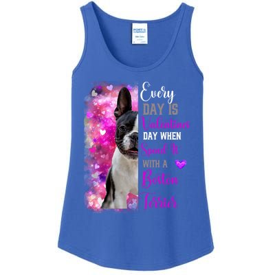 Boston Terrier Mom Funny Valentines Day Dog Lovers Hearts Gift Ladies Essential Tank